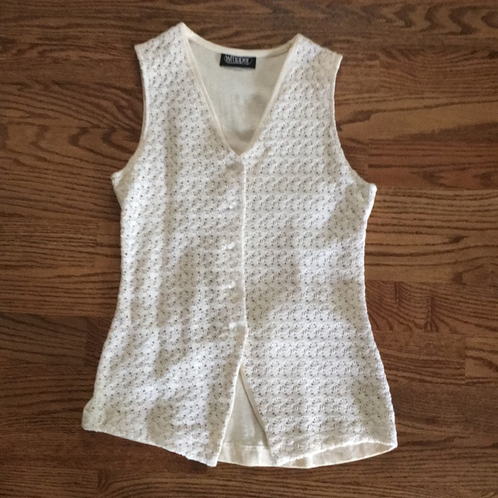 Vest by Wrapper. Cotton crochet front